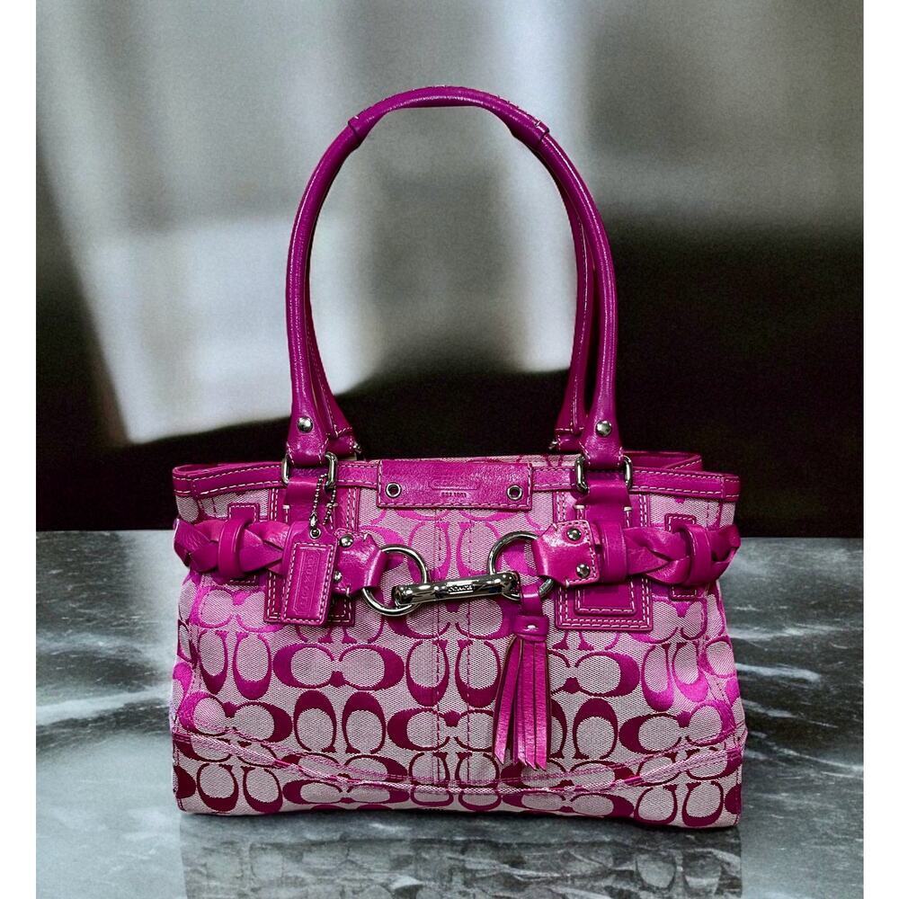 Y2K Coach F13065 Hampton Signature Satchel Bag
